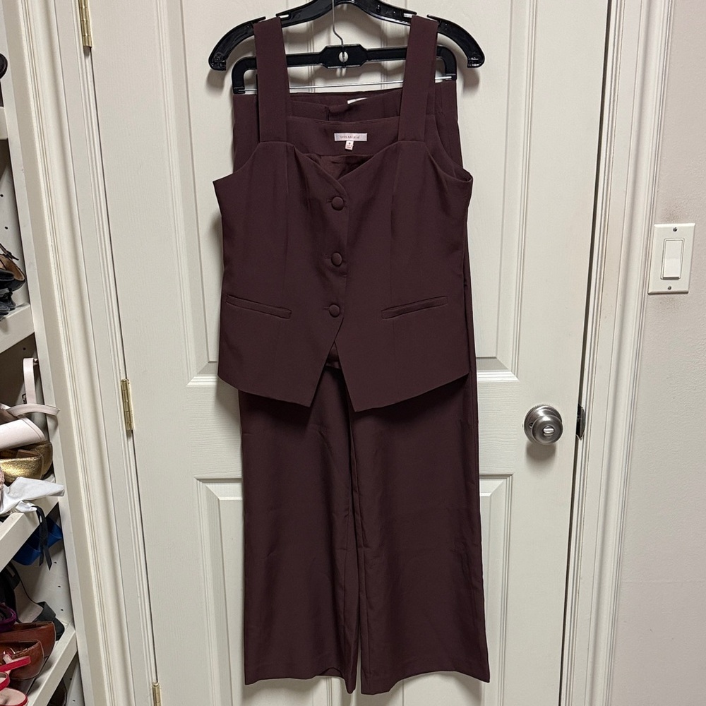 Skies Are Blue Dark Brown top and pant set